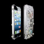 Wholesale iPhone 5S 5 3D Clear Crystal Diamond Case (Double Butterfly)